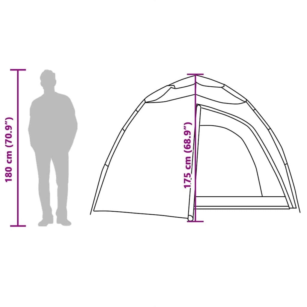 vidaXL Camping Tent Dome 4-Person Blue Quick Release - 36460