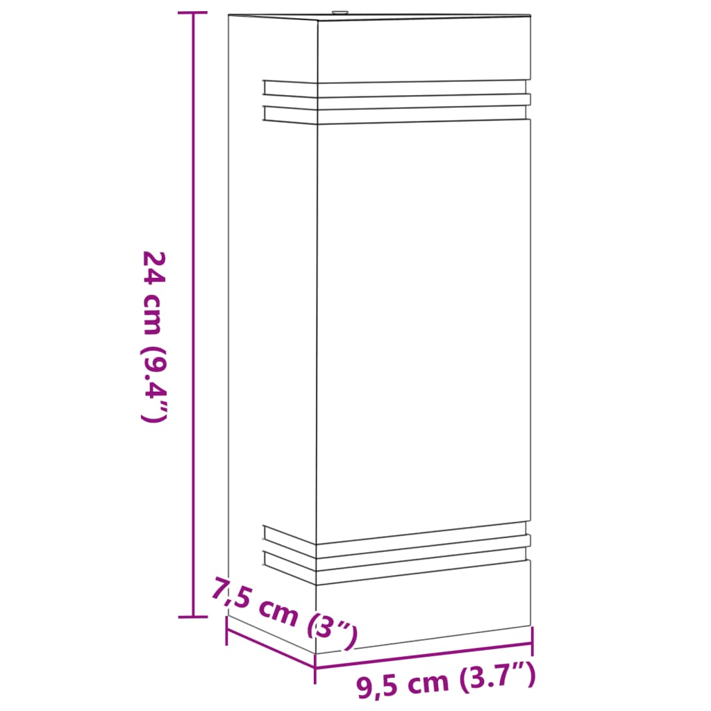 vidaXL Outdoor Wall Light Silver Stainless Steel - 11771