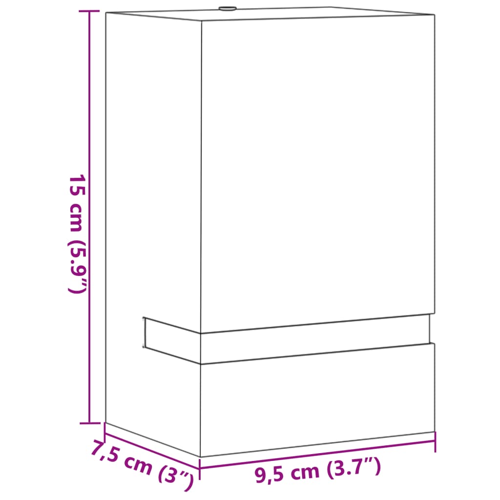 vidaXL Outdoor Wall Light Silver Stainless Steel - 9.5 x 7.5 x 15 cm