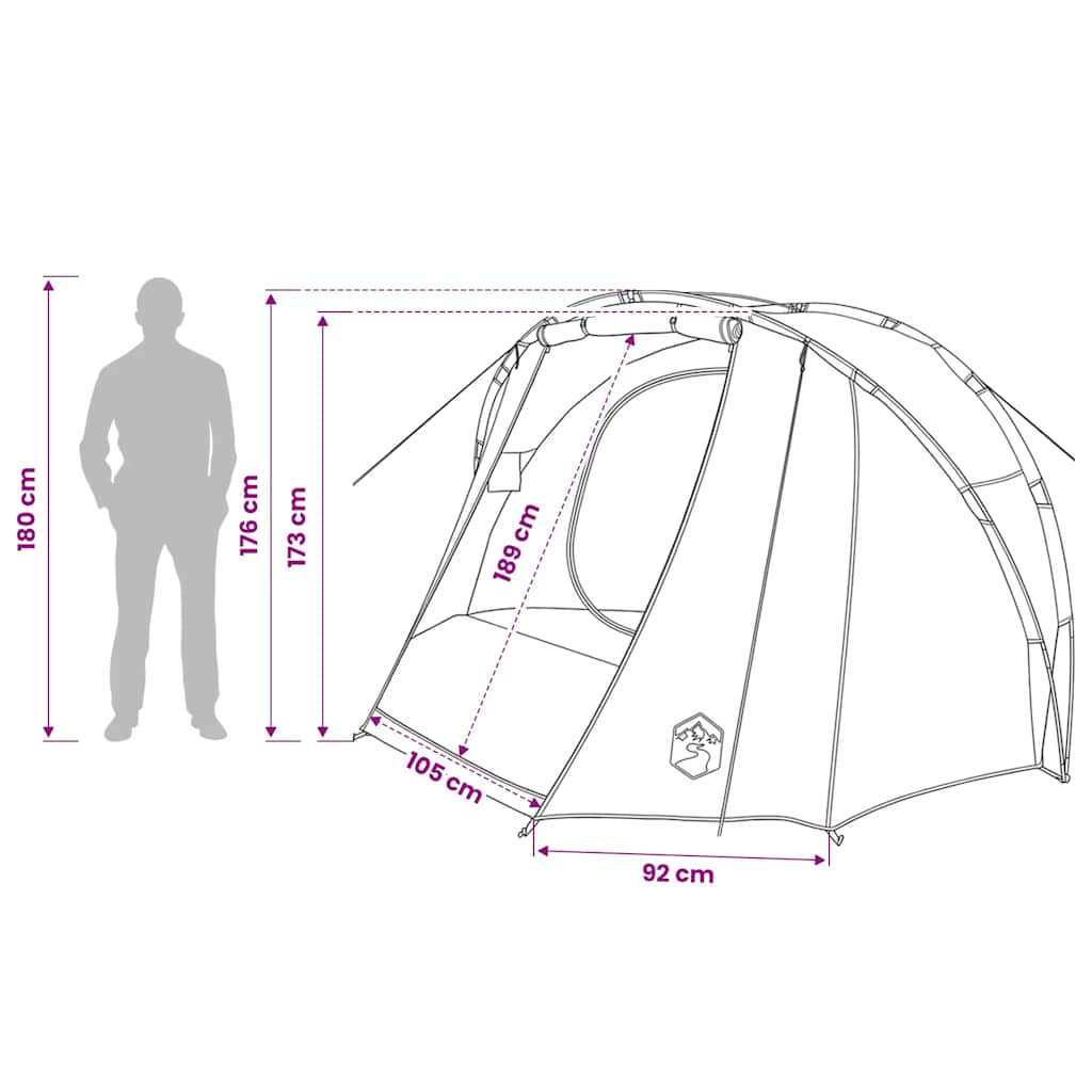 vidaXL Fishing Tent 5-Person Brown Waterproof