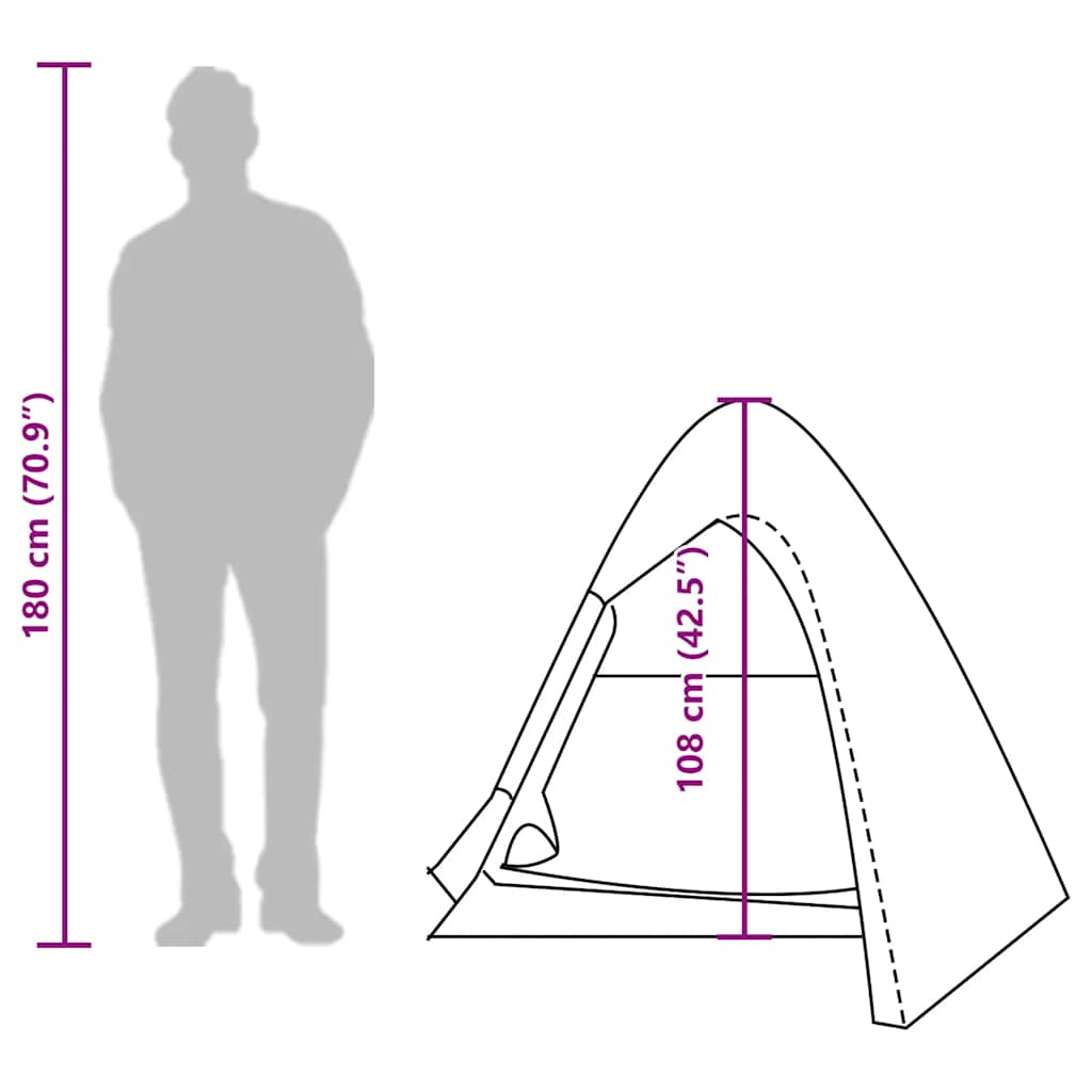 vidaXL Camping Tent Dome 2-Person Brown Waterproof