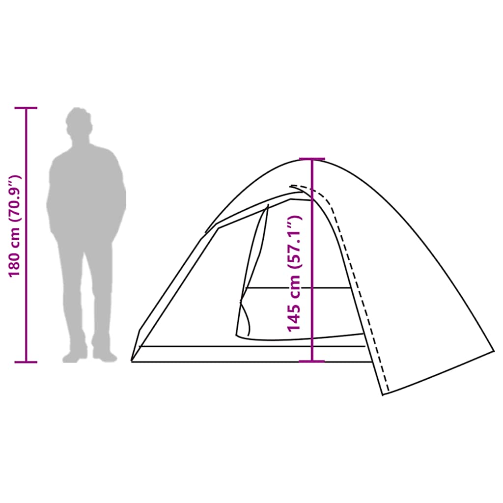 vidaXL Camping Tent Dome 4-Person Brown Waterproof