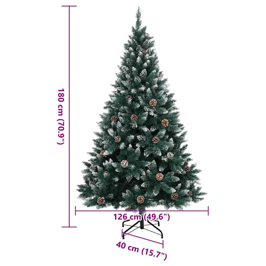 vidaXL Artificial Christmas Tree 300 LEDs 180 cm - Green - 35834