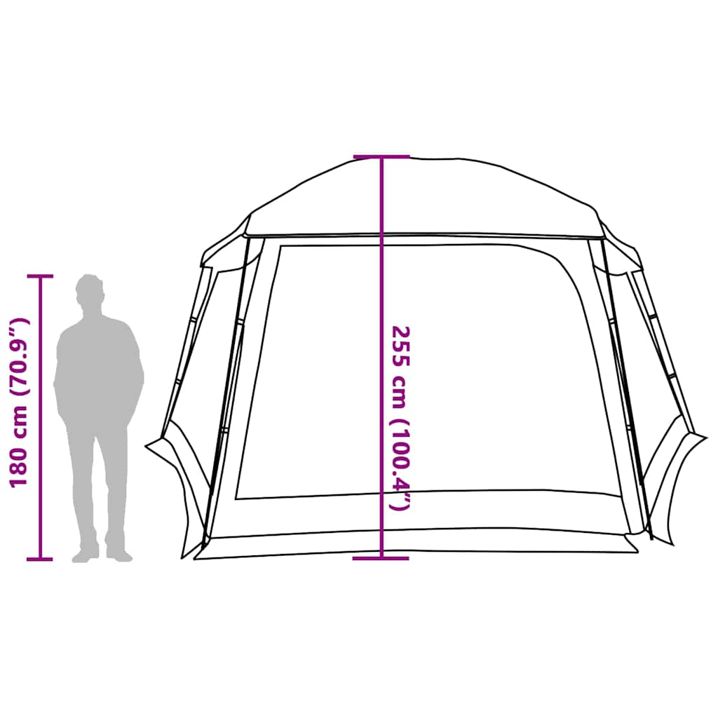 vidaXL Pool Tent with Removable Fly & Mesh Walls Grey 512x458 cm