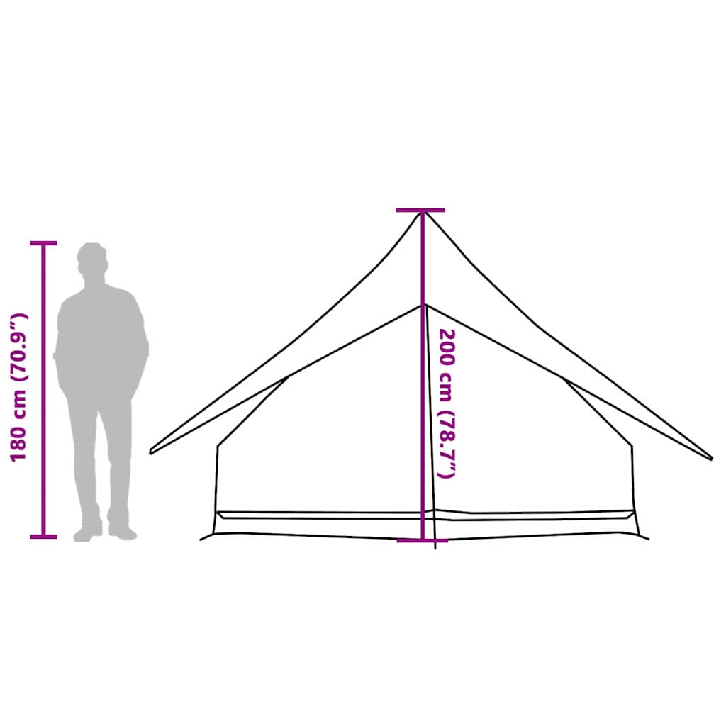 vidaXL Family Tent with Roof Grey and Orange 315 x 286 x 200 cm
