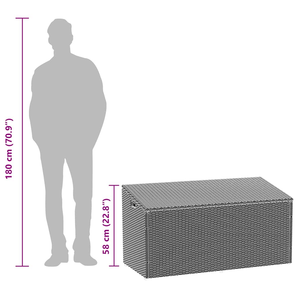 vidaXL Garden Storage Box Beige 110x50x58 cm Poly Rattan