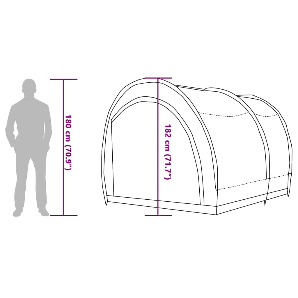 vidaXL Bike Storage Tent Grey and Orange 256 x 222 x 182 cm Taffeta
