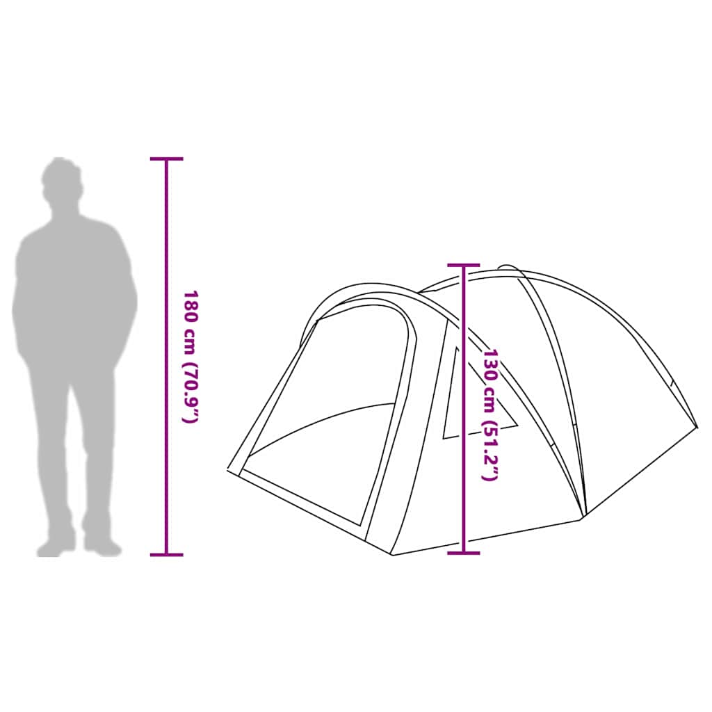 vidaXL Dome Tent 4-Person Waterproof Blue Taffeta - 308 x 268 x 130 cm
