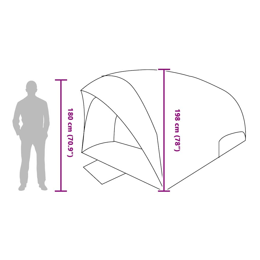 vidaXL Tunnel tent 6-Person Waterproof Blue Taffeta - 410 x 285 x 198 cm