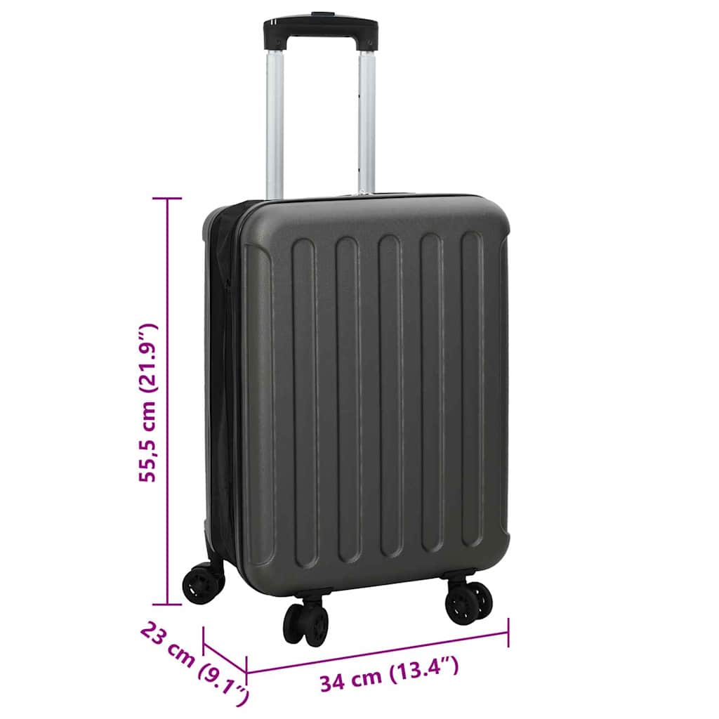 vidaXL Suitcase Folding Dark grey 34 x 23 x 55.5 cm ABS Plastic