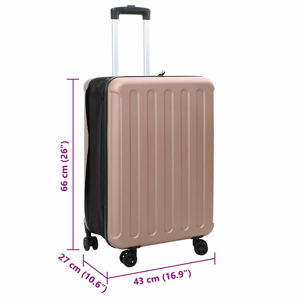 vidaXL Suitcase Folding Rose gold 43 x 27 x 66 cm ABS Plastic