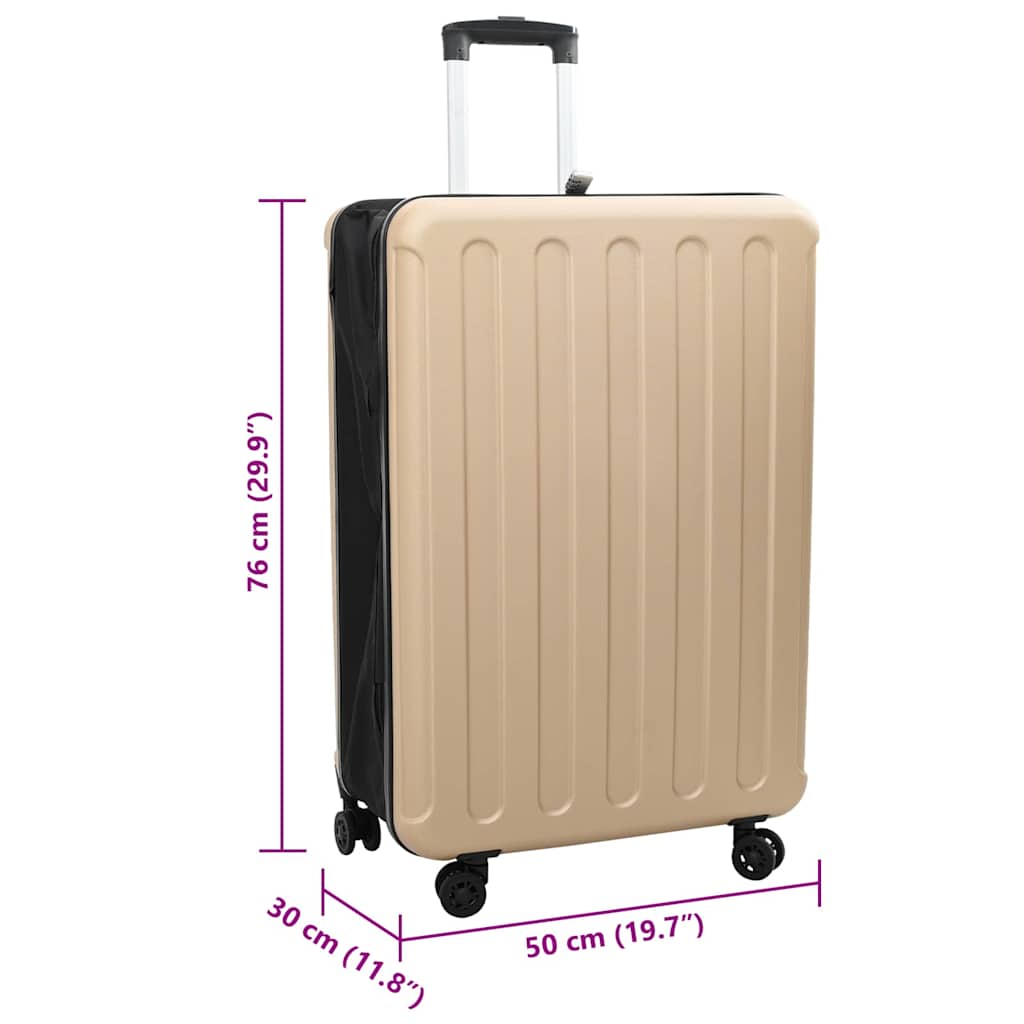vidaXL Suitcase Folding Champagne 50 x 30 x 76 cm ABS Plastic - Beige