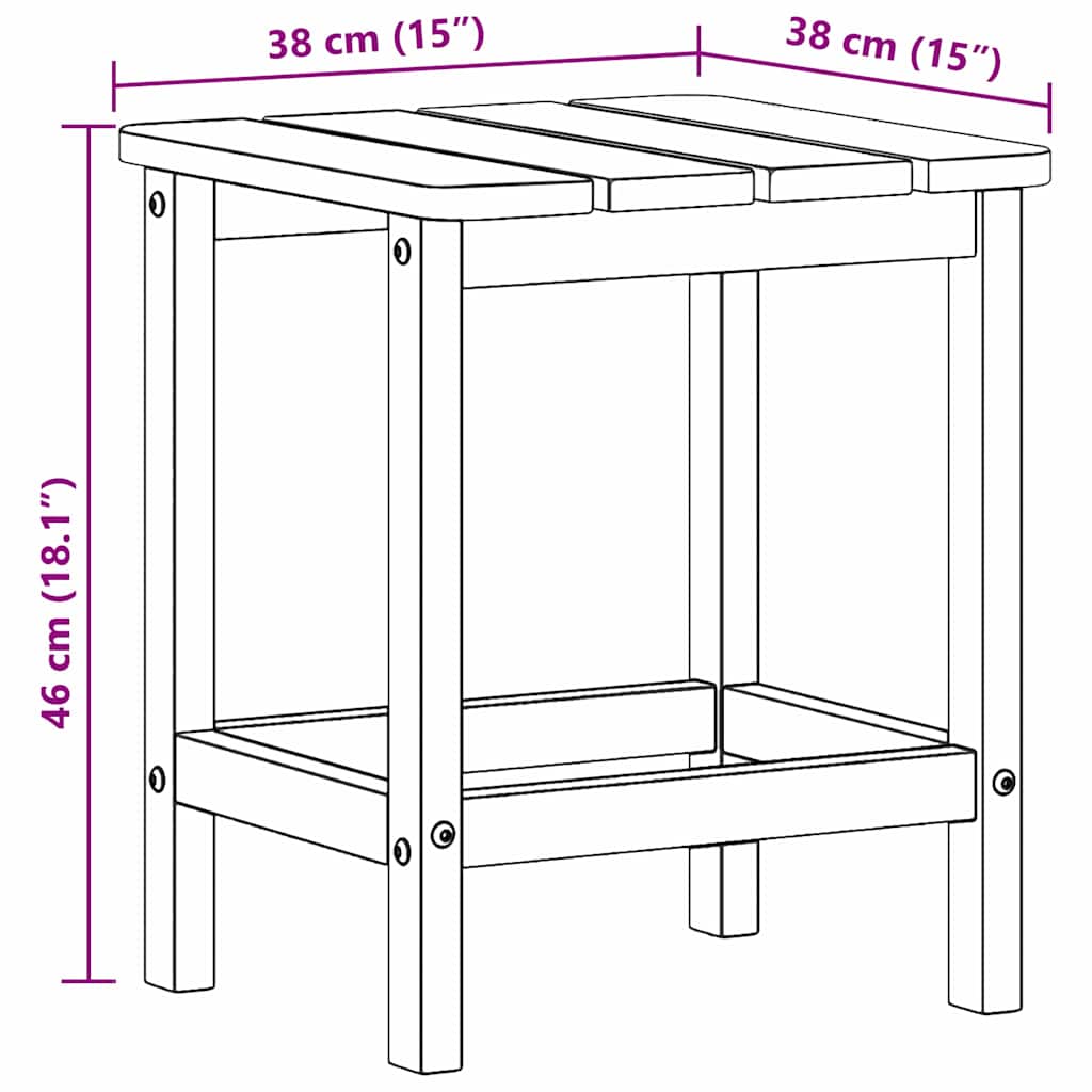vidaXL Side Table Black 38 x 38 x 46 cm Polyethylene