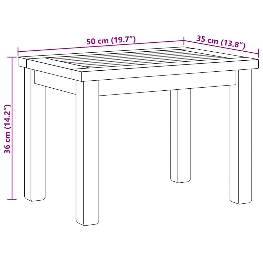 vidaXL Coffee Table Brown 50 x 35 x 36 cm Solid Teak Wood
