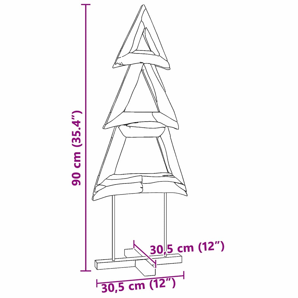 vidaXL Christmas Tree Brown 90 cm Solid teak wood