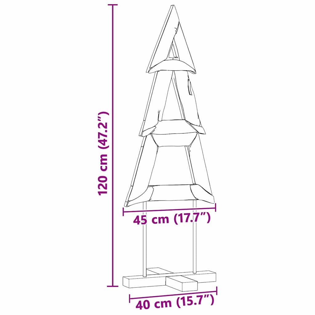 vidaXL Christmas Tree Brown 120 cm Solid teak wood