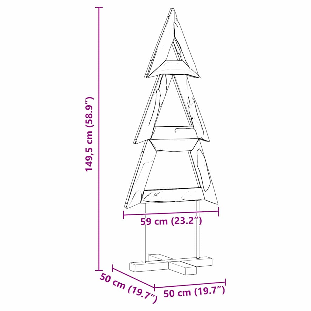 vidaXL Christmas Tree Brown 149.5 cm Solid teak wood