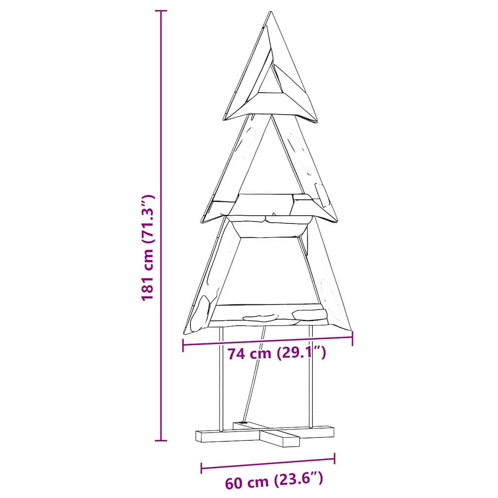 vidaXL Christmas Tree Brown 181 cm Solid teak wood