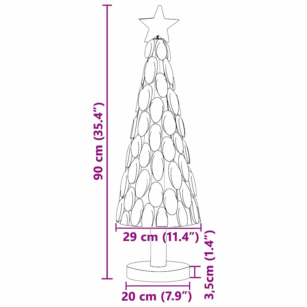 vidaXL Christmas Tree with Stand Brown 90 cm Solid teak wood - 56333