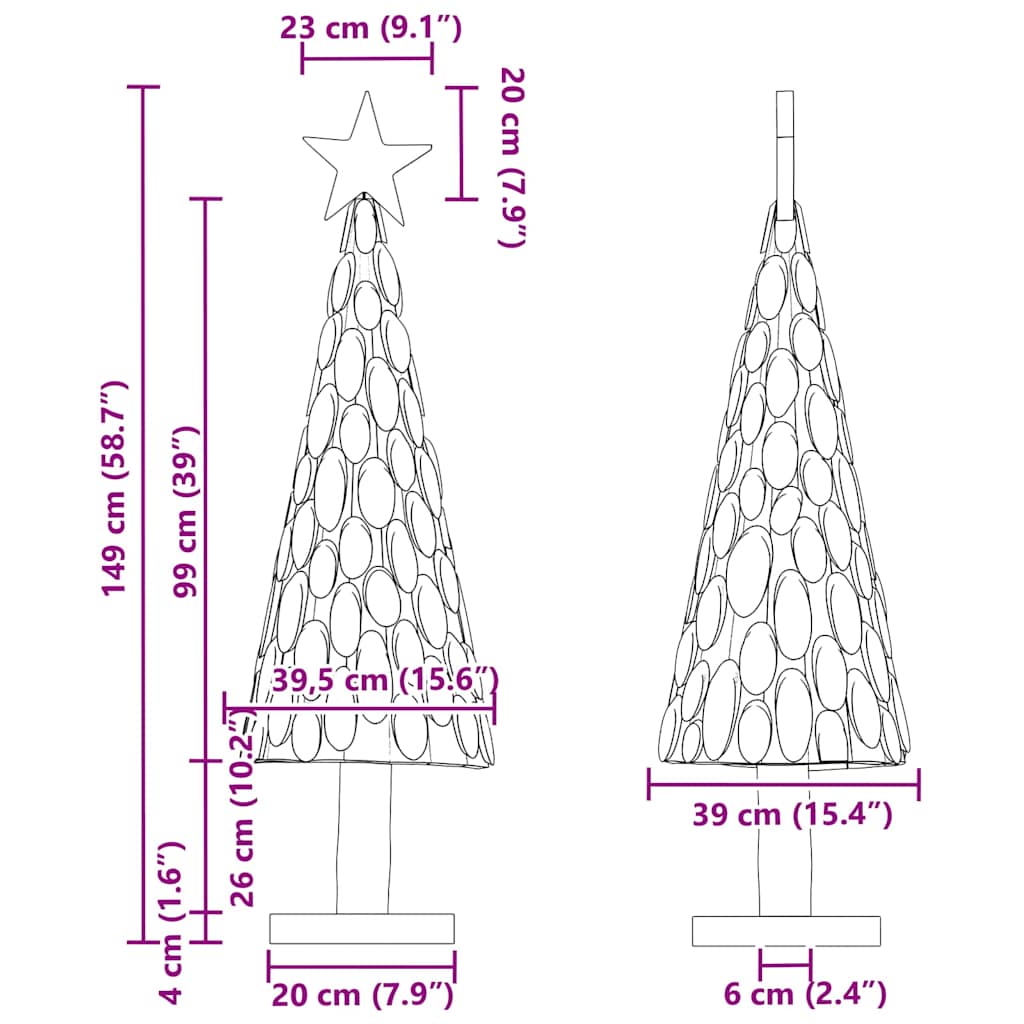 vidaXL Christmas Tree with Stand Brown 149 cm Solid teak wood
