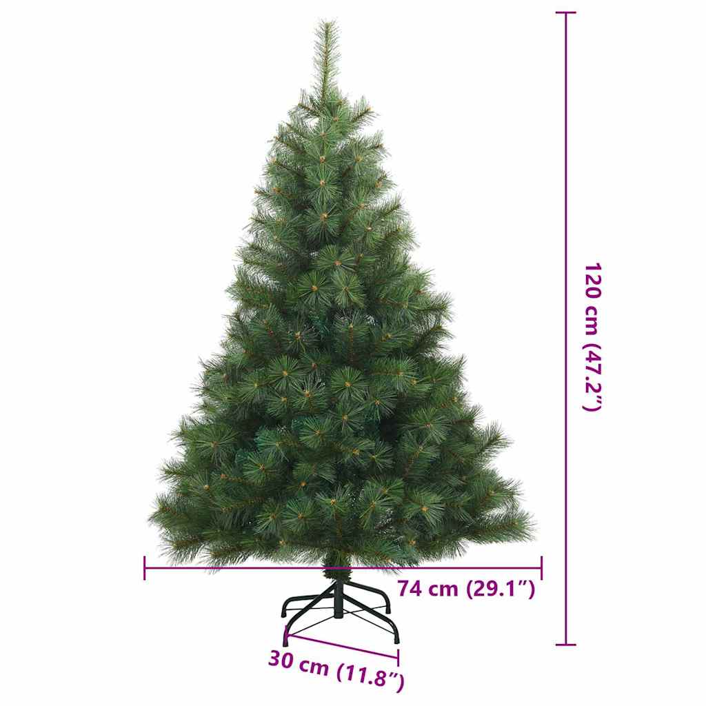 vidaXL Artificial Hinged Christmas Tree Green 120 cm PVC, steel