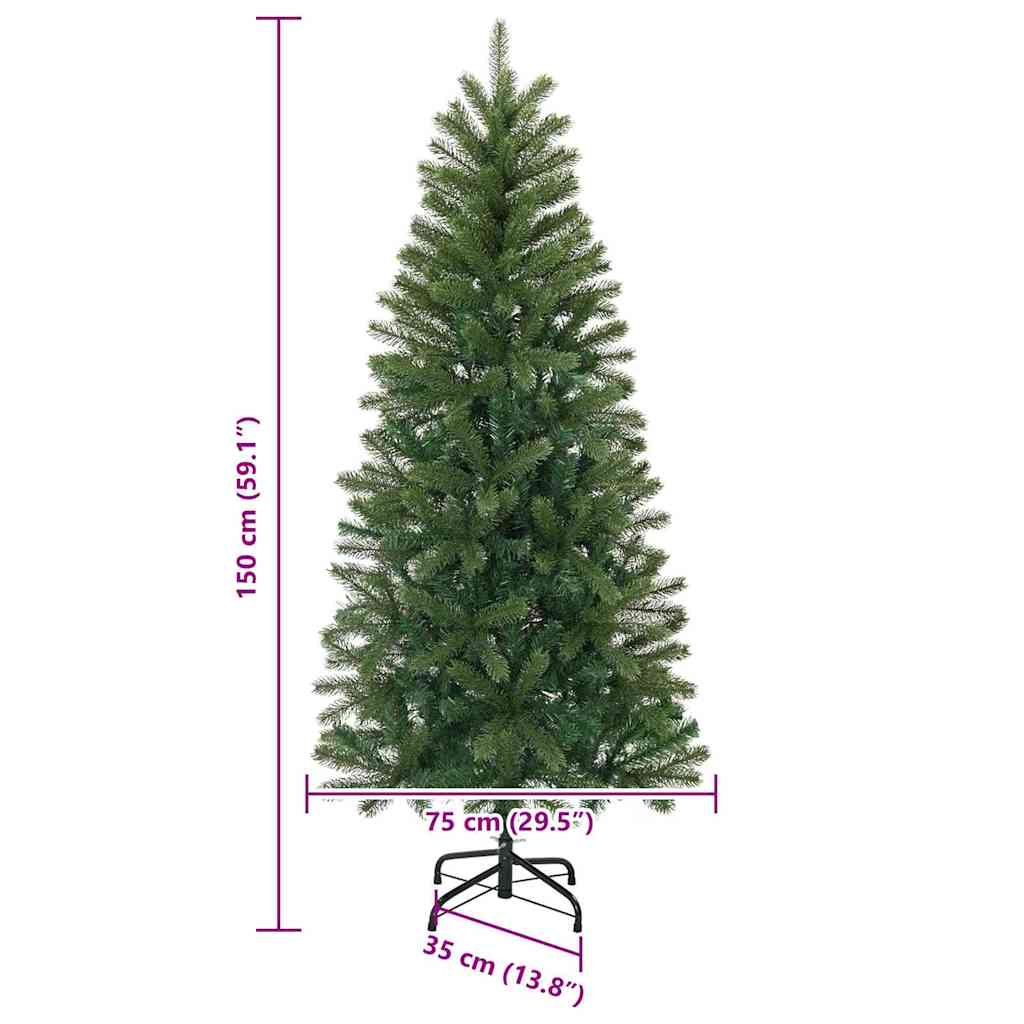 vidaXL Artificial Christmas Tree Green 150 cm PE and PVC - 50945
