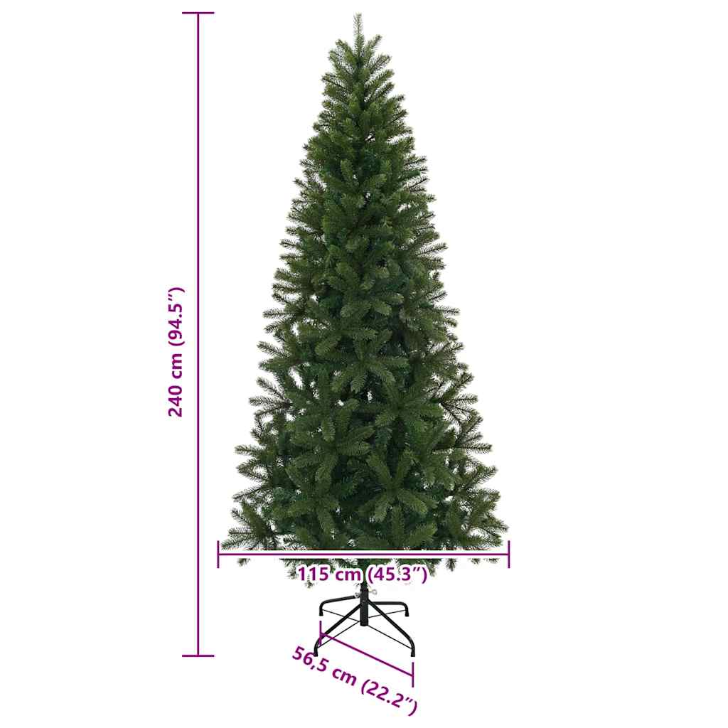 vidaXL Artificial Christmas Tree Green 240 cm PE and PVC
