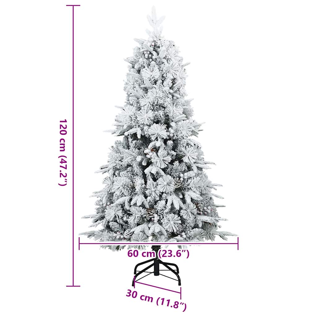vidaXL Artificial Hinged Christmas Tree White 120 cm PE and PVC - 51360