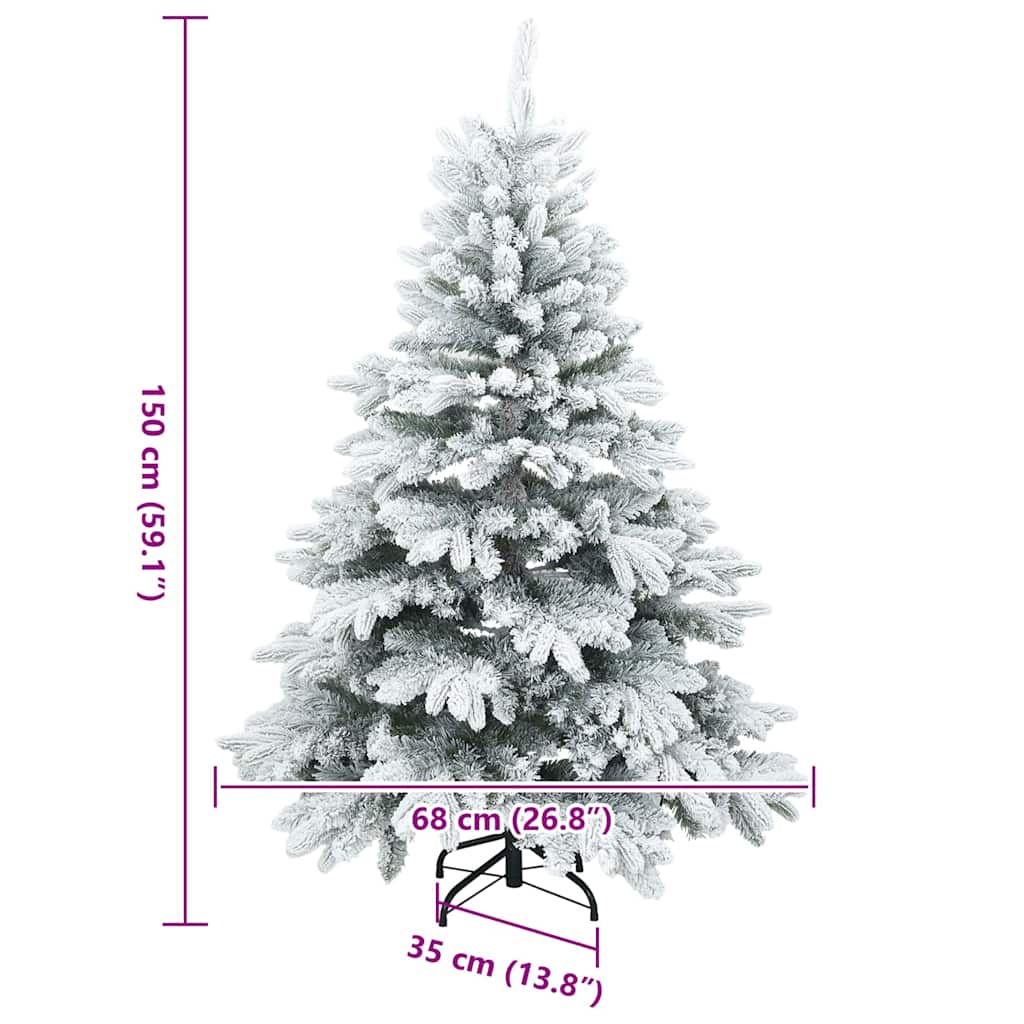 vidaXL Artificial Christmas Tree with 150 LEDs White 150 cm PE and PVC