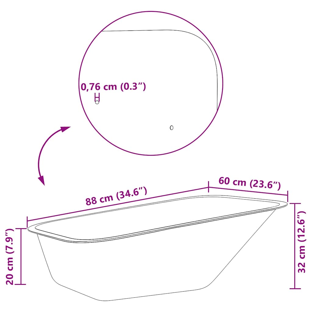 vidaXL Wheelbarrow Tray Replacement Silver 88 x 60 x 32 cm
