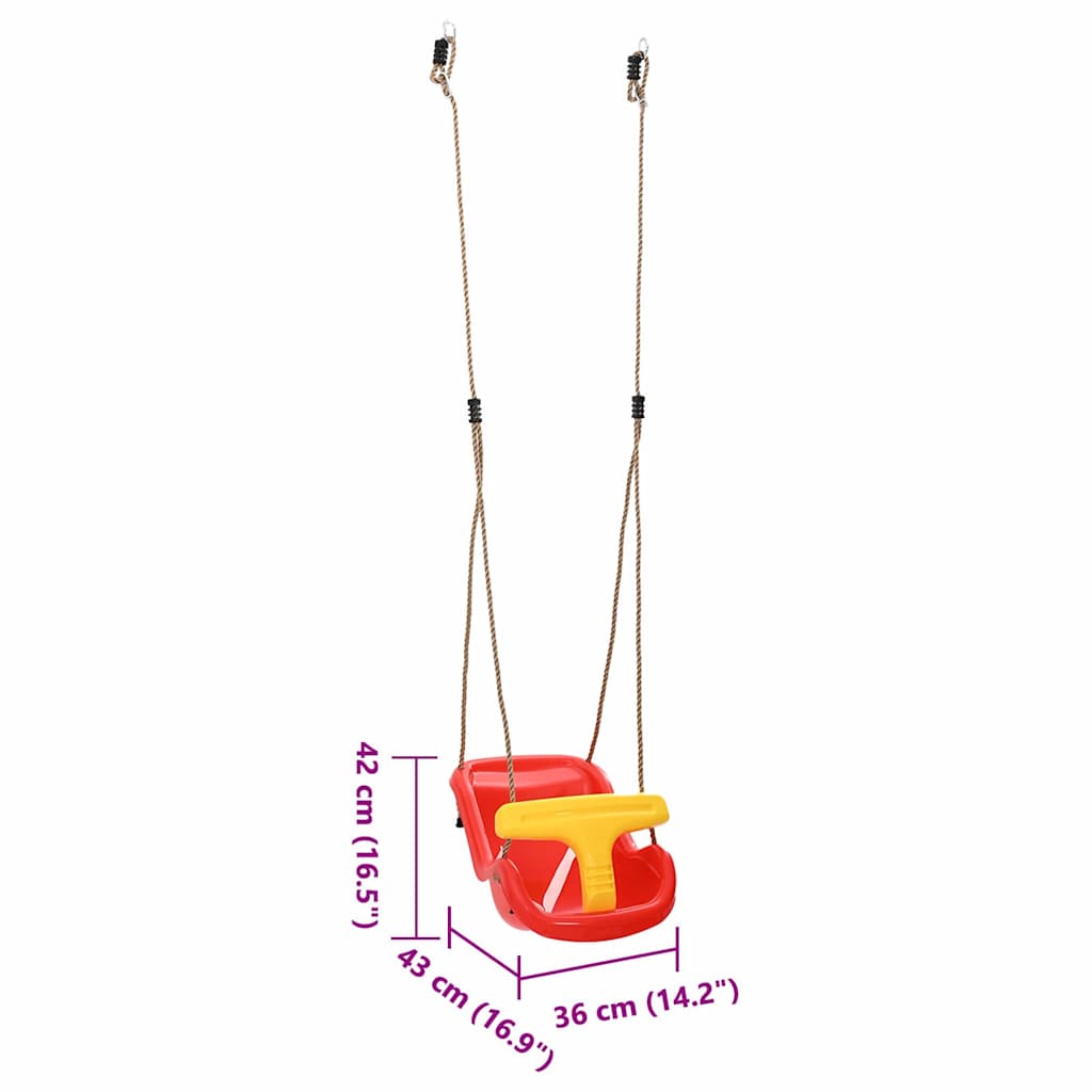 vidaXL Baby Swing 2 pcs Red 36 x 43 x 42 cm Plastic