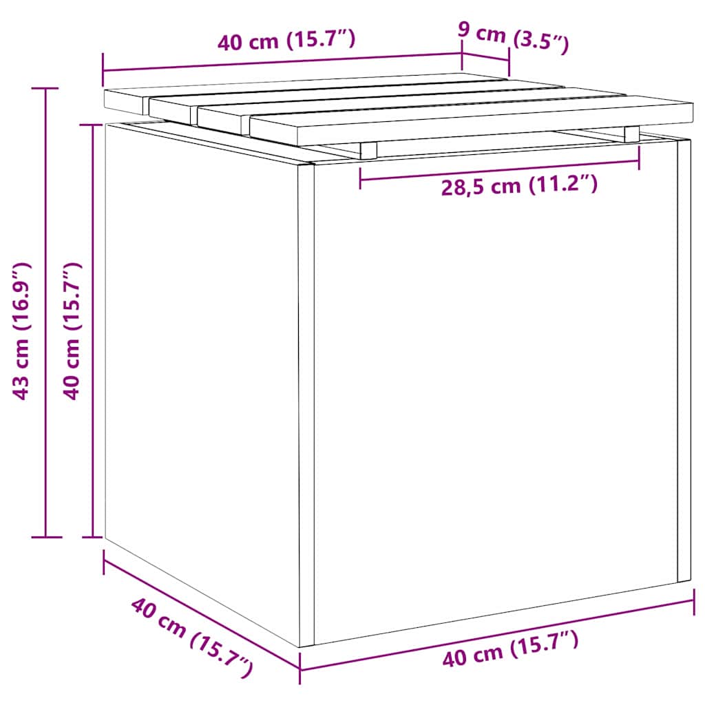 vidaXL Garden Bench Anthracite 40 x 40 x 43 cm Steel