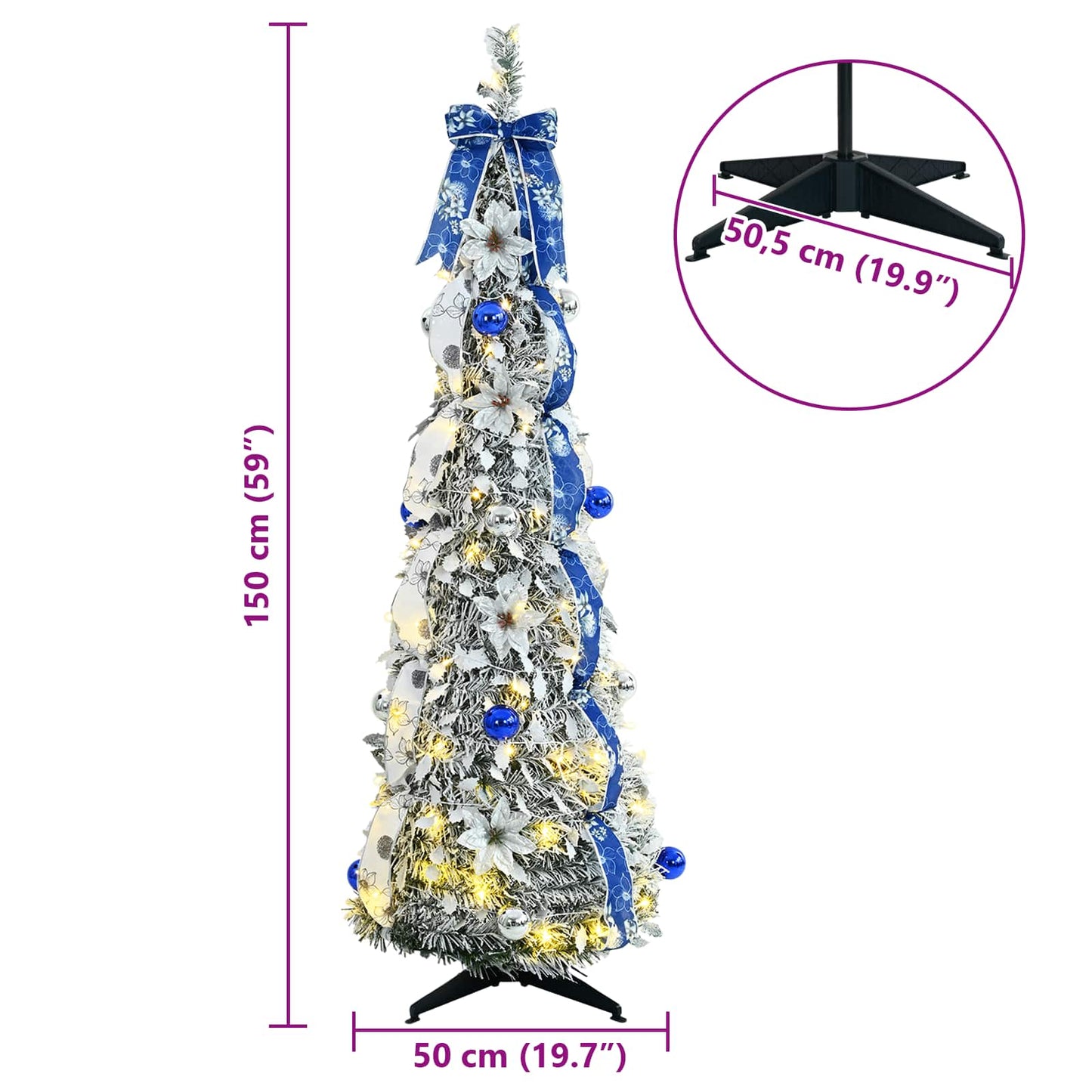 vidaXL Artificial Christmas Tree White 150 cm PVC
