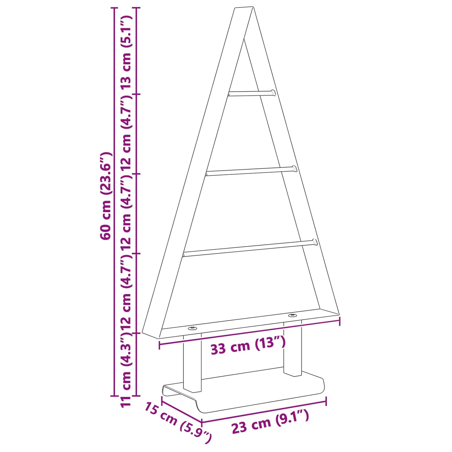 vidaXL Metal Christmas Tree Black 60 cm Steel