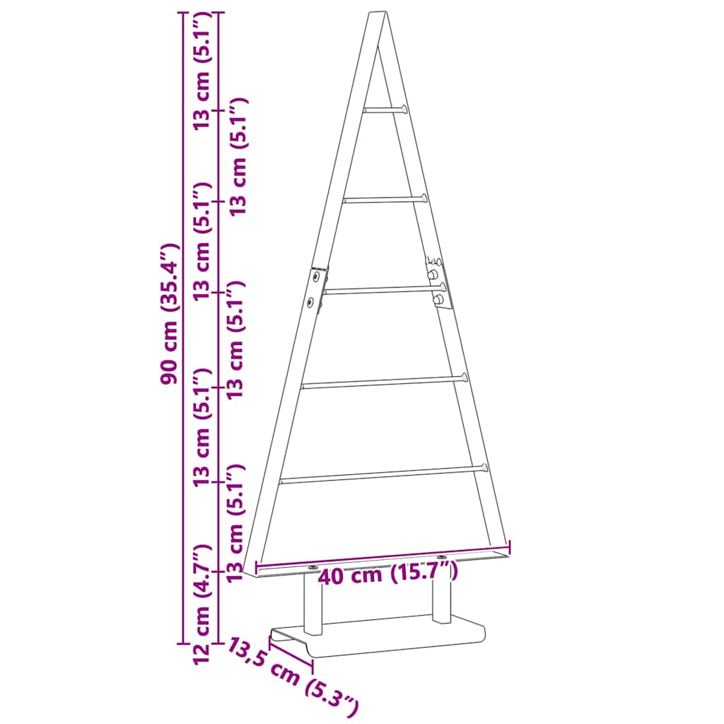 vidaXL Metal Christmas Tree Black 90 cm Steel
