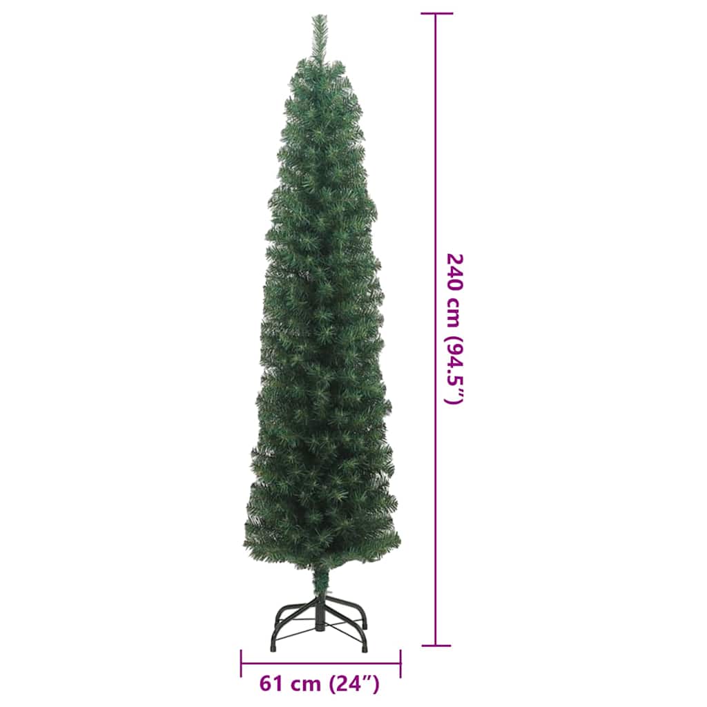 vidaXL Artificial Christmas Tree with 300 LEDs with Stand Green 240 cm - 45343