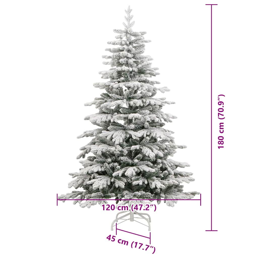 vidaXL Artificial Hinged Christmas Tree White 180 cm PE and PVC
