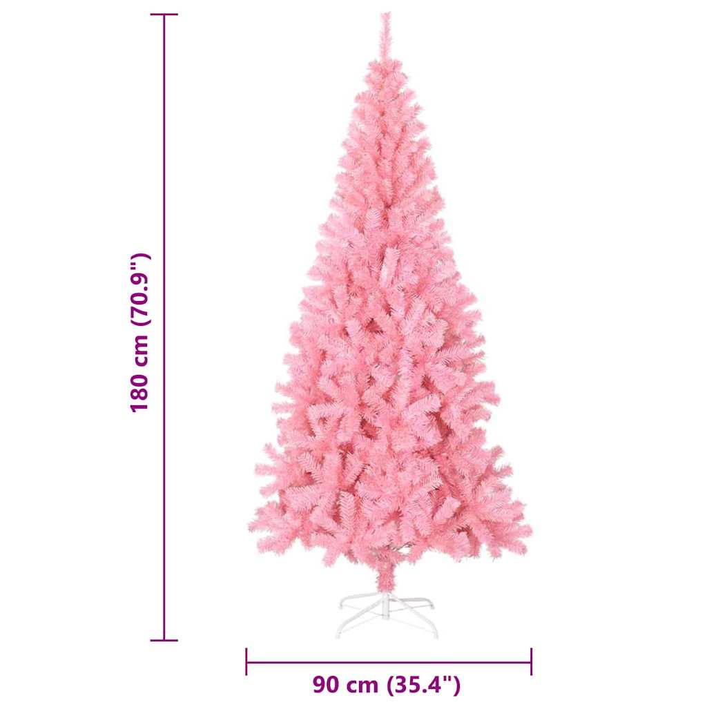 vidaXL Christmas Tree Pink 180 cm PVC - 49534