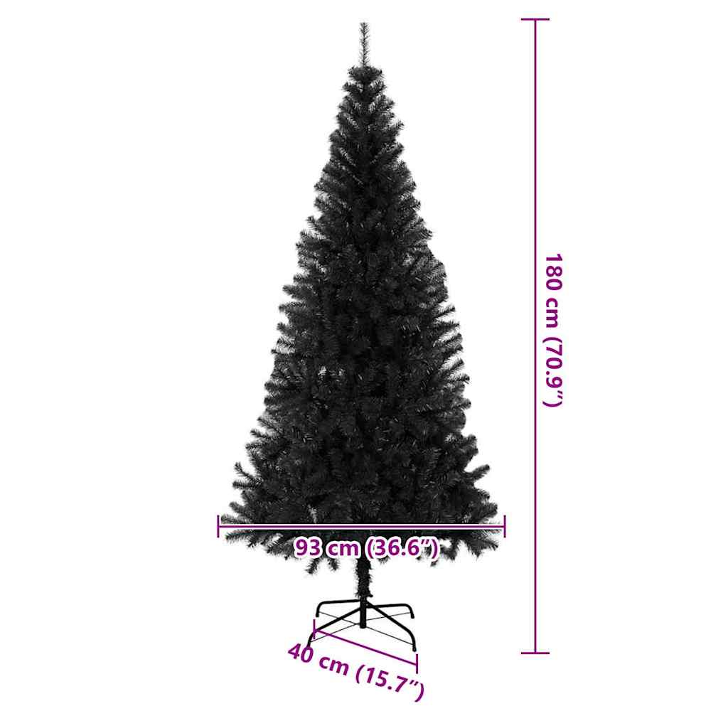 vidaXL Christmas Tree Black 180 cm PVC