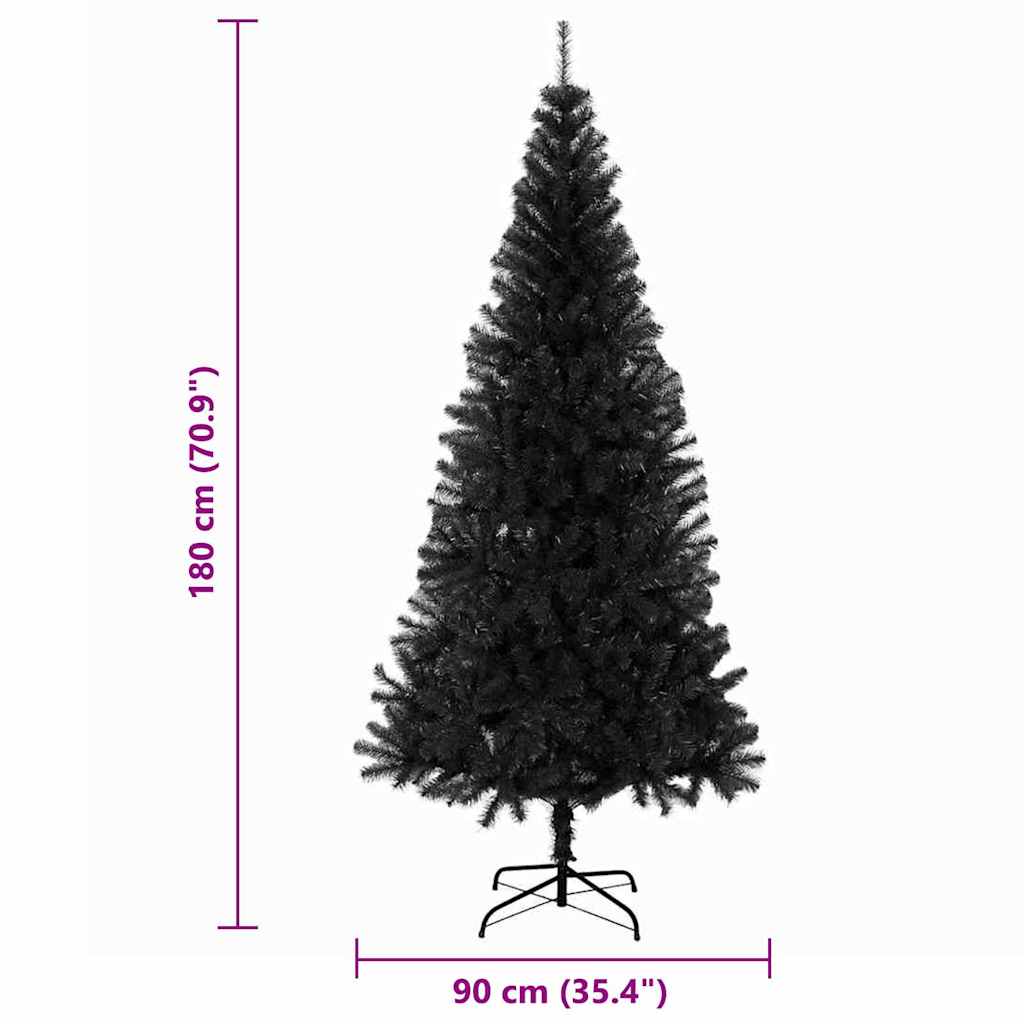vidaXL Christmas Tree Black 180 cm PVC - 49649