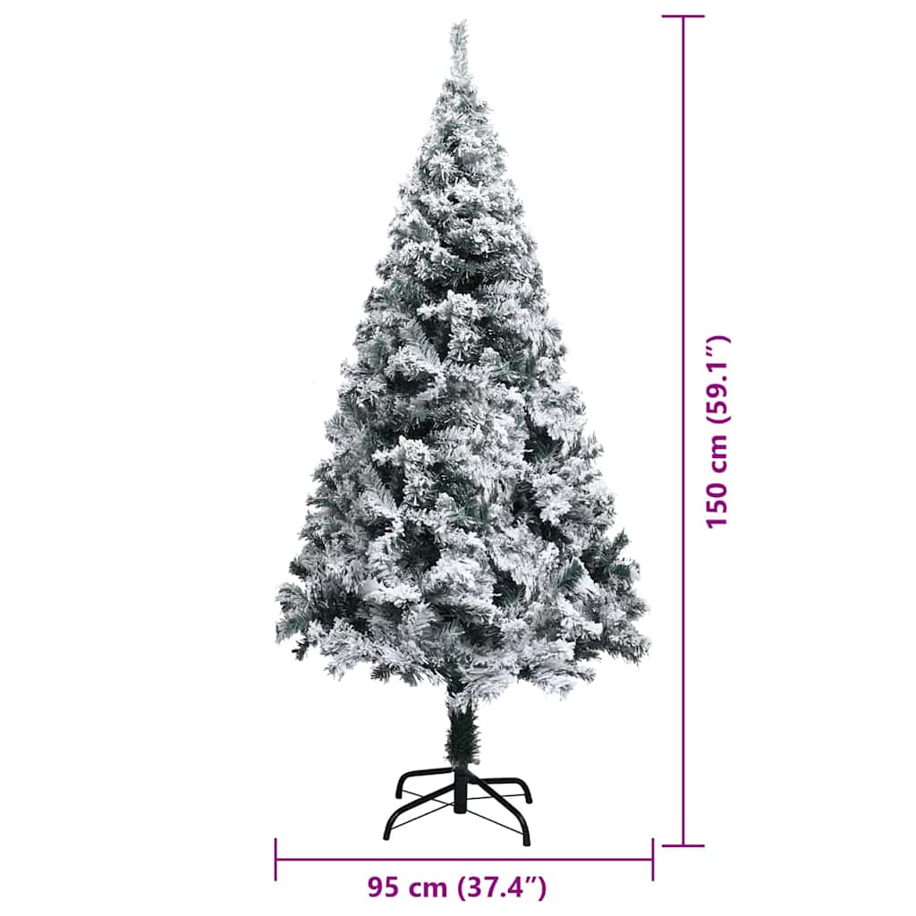 vidaXL Artificial Christmas Tree with 150 LEDs with Stand White 150 cm - 50317