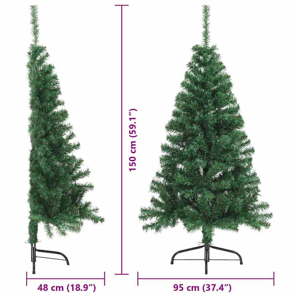 vidaXL Artificial Pre-lit Christmas Tree Green 150 cm PVC - 50495