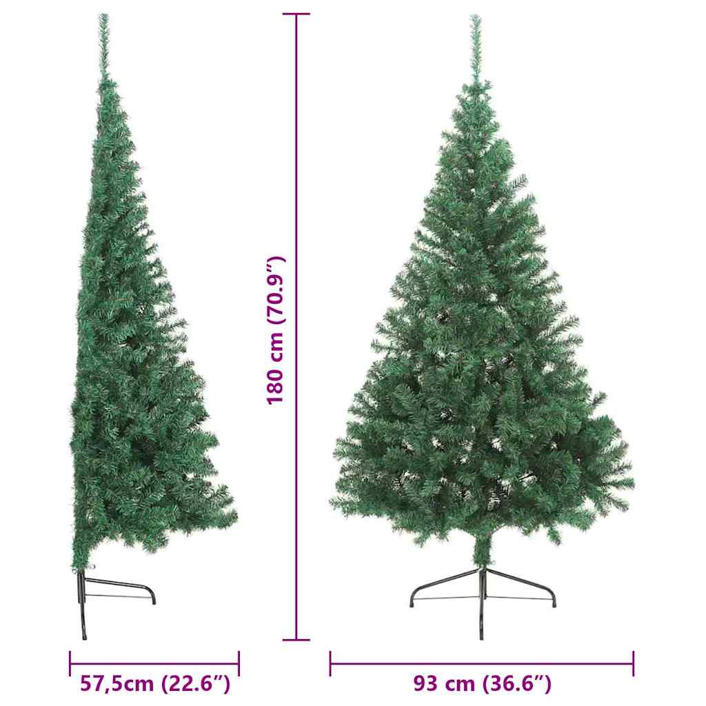 vidaXL Artificial Pre-lit Christmas Tree Green 180 cm PVC - 50527