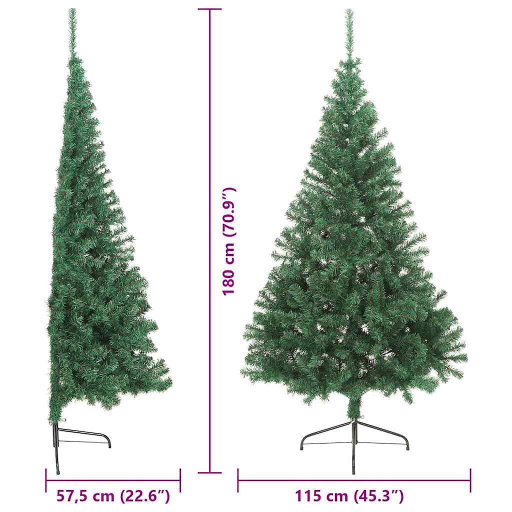 vidaXL Artificial Pre-lit Christmas Tree Green 180 cm PVC - 50535