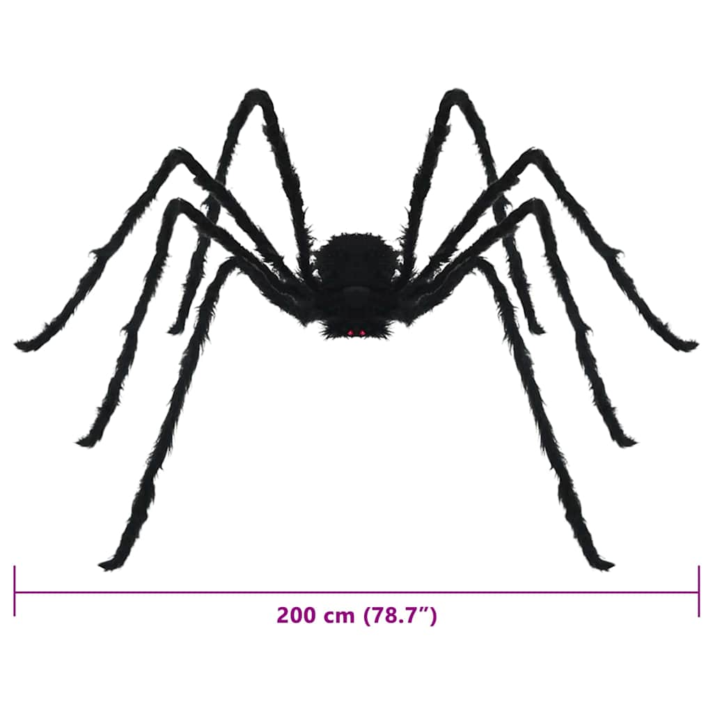 vidaXL Halloween Spider Decoration 3 pcs Black 200 cm