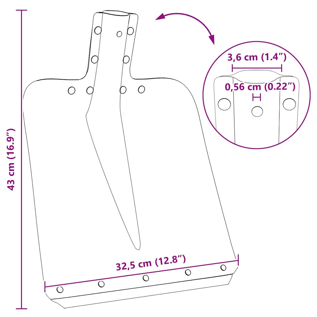 vidaXL Shovel Head 4 pcs Silver 43 x 32.5 cm Aluminum