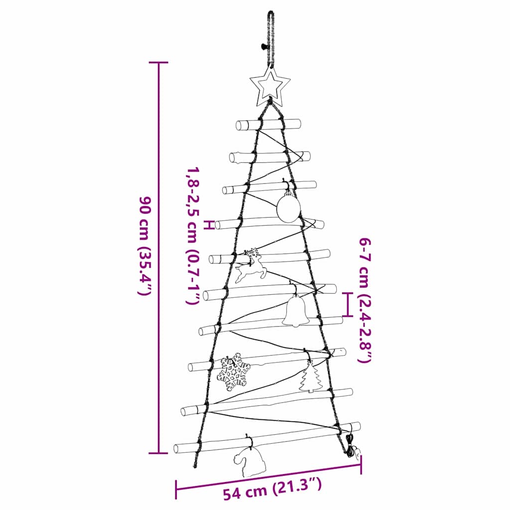 vidaXL Christmas Tree Natural 90 cm Solid Ash Wood - Brown