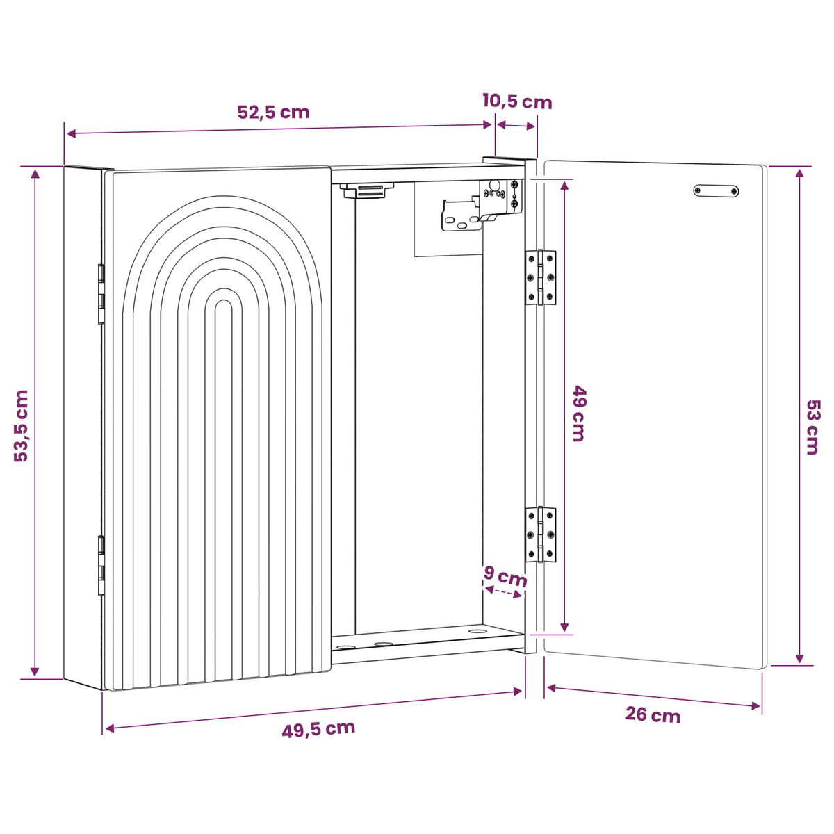 vidaXL Dartboard Cabinet ALKMAAR Grey Sonoma 52.5 x 10.5 x 53.5 cm