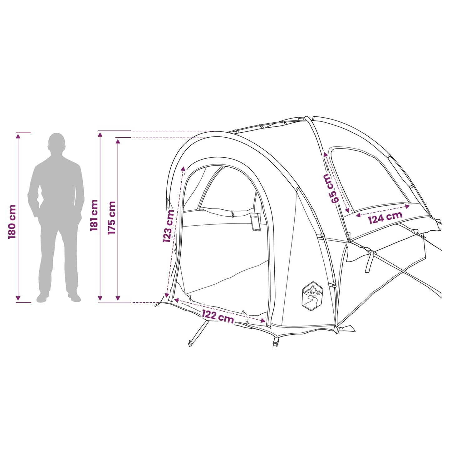 vidaXL Car Tent 200 x 170 x 170 cm Green Polyester and Steel