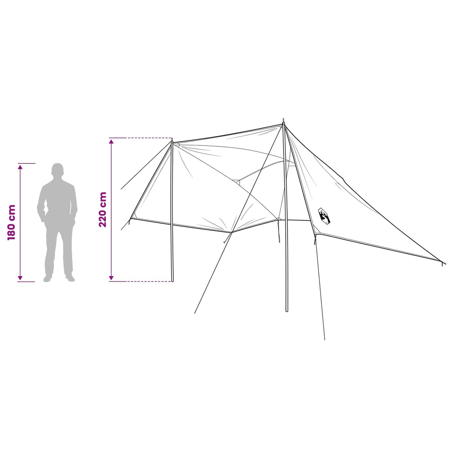 vidaXL Car Tent 308 x 215 x 220 cm Green Polyester and Steel